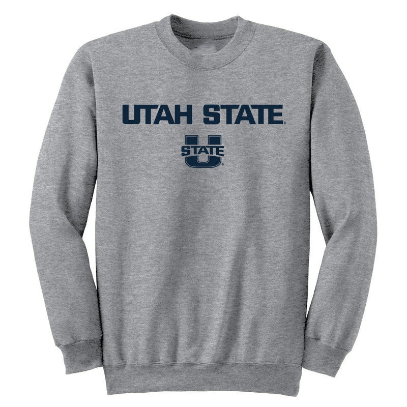 Utah State University Aggies Adult Crewneck Sweatshirt Arch Text