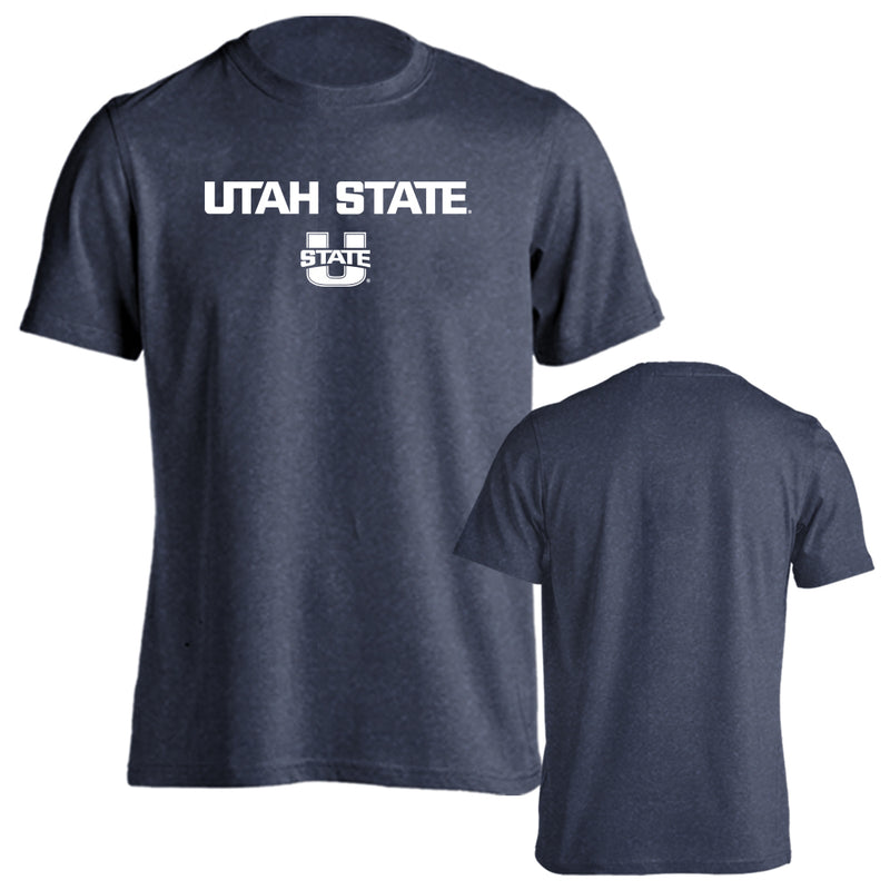 Utah State University Aggies Arched Text With Logo Short Sleeve Tee T-Shirt