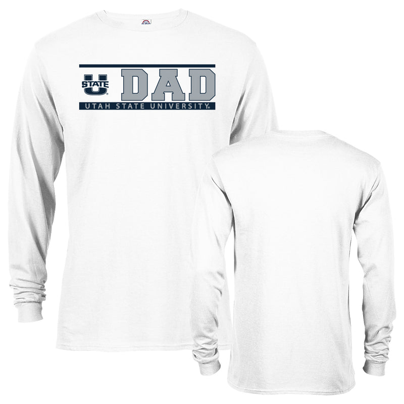 Utah State University Aggies Dad Tee Father Logo Long Sleeve T-Shirt
