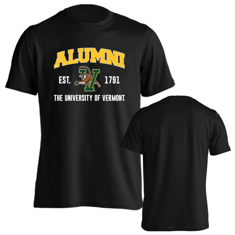 University of Vermont Catamounts UVM Alumni Script Text Short Sleeve T-Shirt