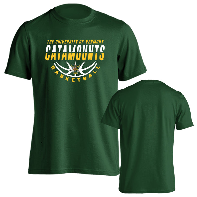 University of Vermont Catamounts Basketball Laces Logo Short Sleeve T-shirt Tee