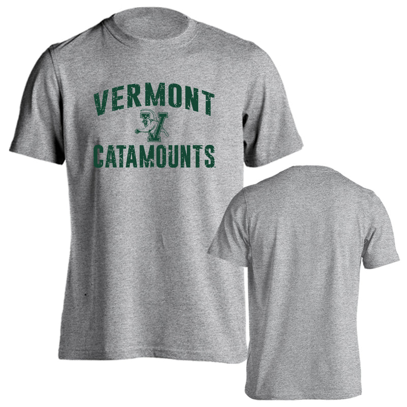 University of Vermont Catamounts Distressed Retro Logo Short Sleeve T-shirt