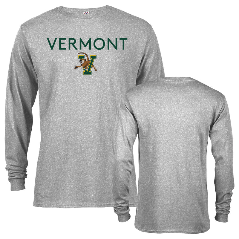 University of Vermont Catamounts Classic Arch Mascot Logo Long Sleeve T-Shirt