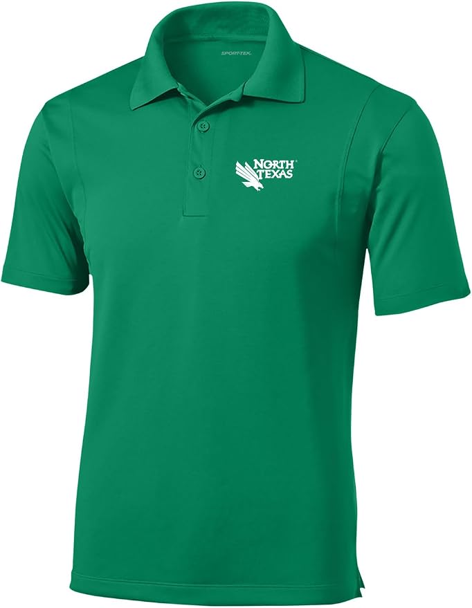 University of North Texas Mean Green Embroidered Athletic Logo Golf Polo Shirt