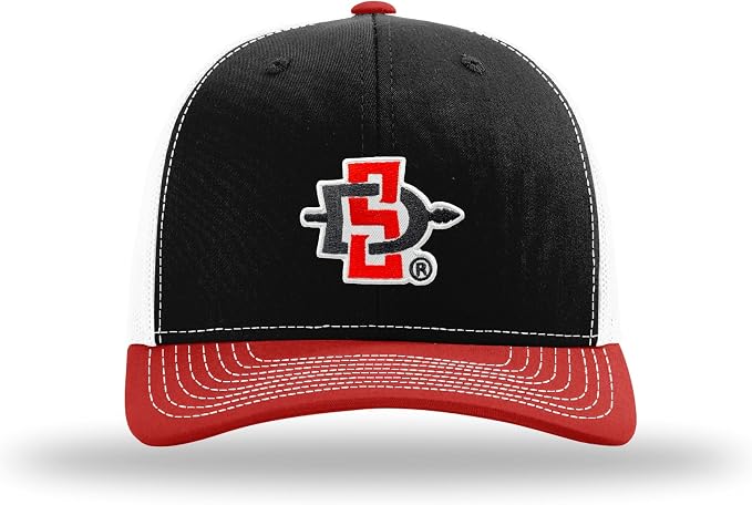 San Diego State Aztecs NCAA Officially Licensed Trucker Hat Richardson 112 Structured Mid Pro Snapback
