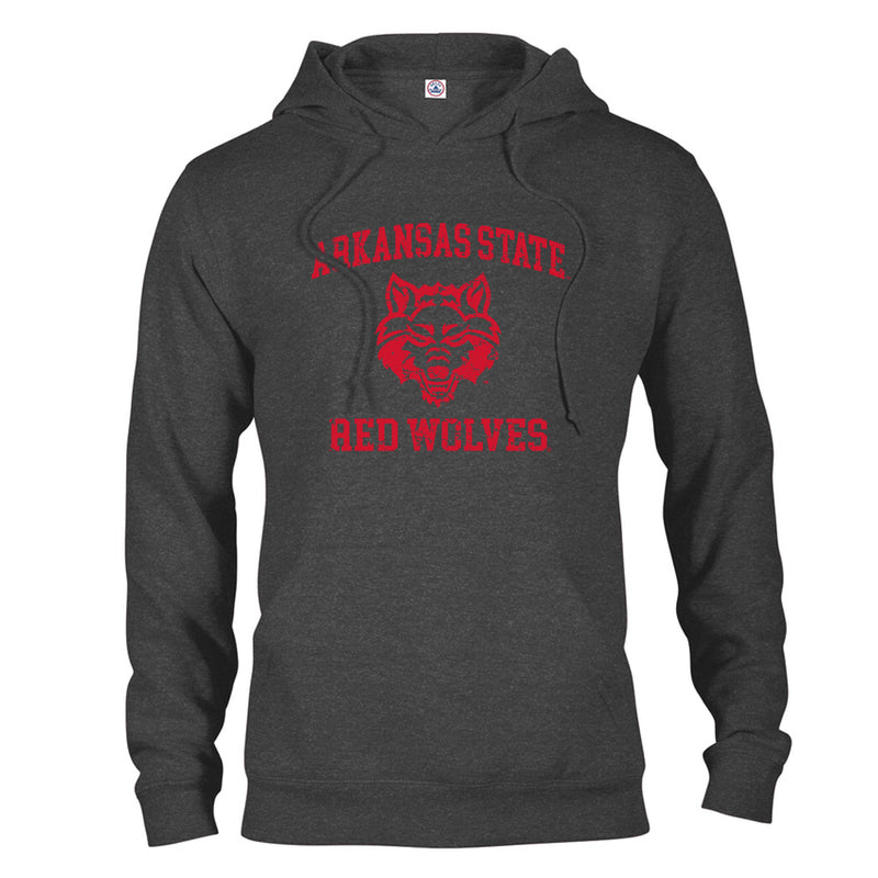 Arkansas State Red Wolves Distressed Retro Logo Long Sleeve Hoodie