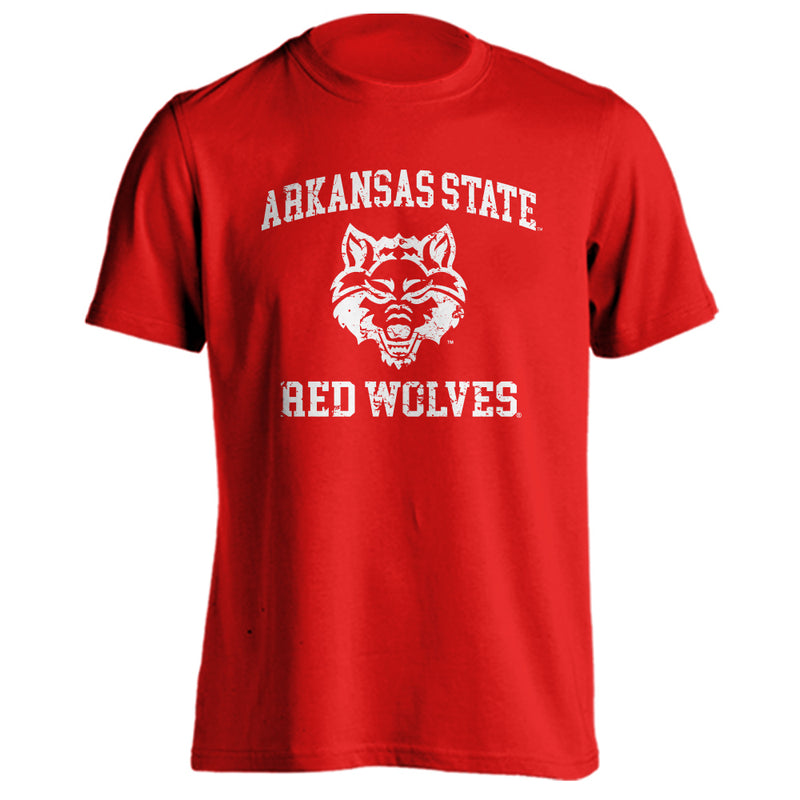 Arkansas State Red Wolves Distressed Retro Logo Short Sleeve T-Shirt