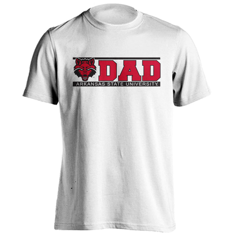 Arkansas State Red Wolves Dad Logo Short Sleeve Father T-Shirt