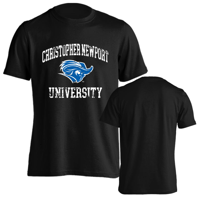 Christopher Newport Captains CNU Distressed Retro Logo Short Sleeve T-Shirt