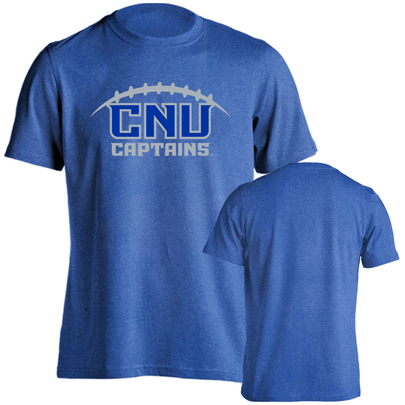 Christopher Newport University Captains Laces Out Football Short Sleeve T-Shirt