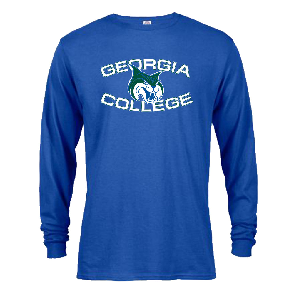 Georgia College GCSU Bobcats Arch Text Mascot Logo Long Sleeve T