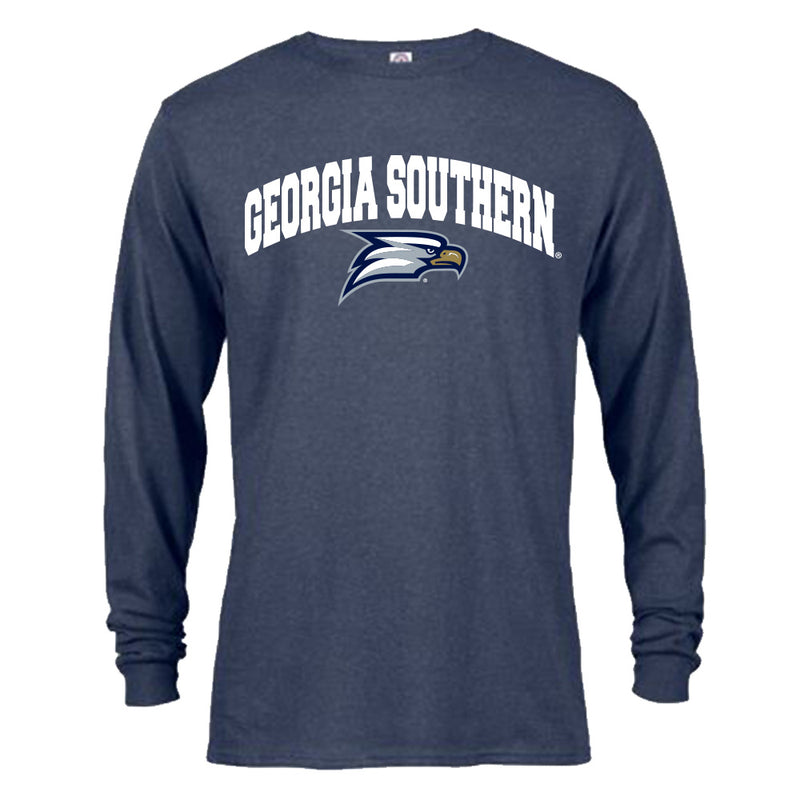 Georgia Southern Eagles GSU Arched Text with Mascot Logo Long Sleeve T-Shirt Tee