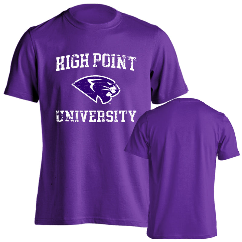 High Point University Panthers Distressed Retro Logo Mascot Short Sleeve T-shirt