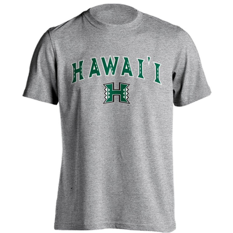 University of Hawaii Rainbow Warriors Arched Text and Logo Short Sleeve T-Shirt