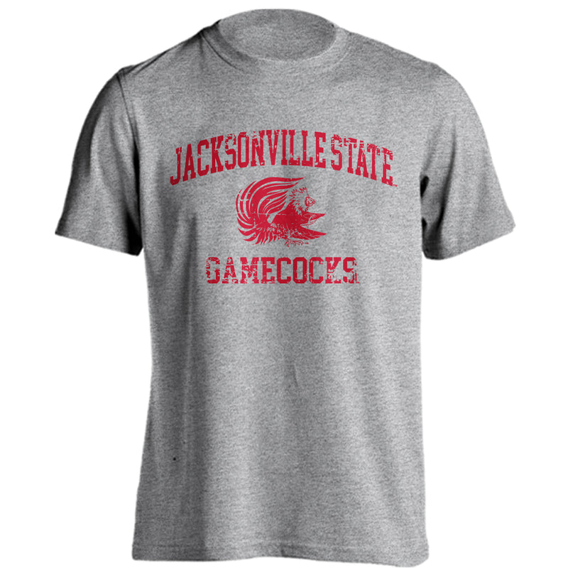 Jacksonville State University Gamecocks Retro Distressed Logo Short Sleeve Tee