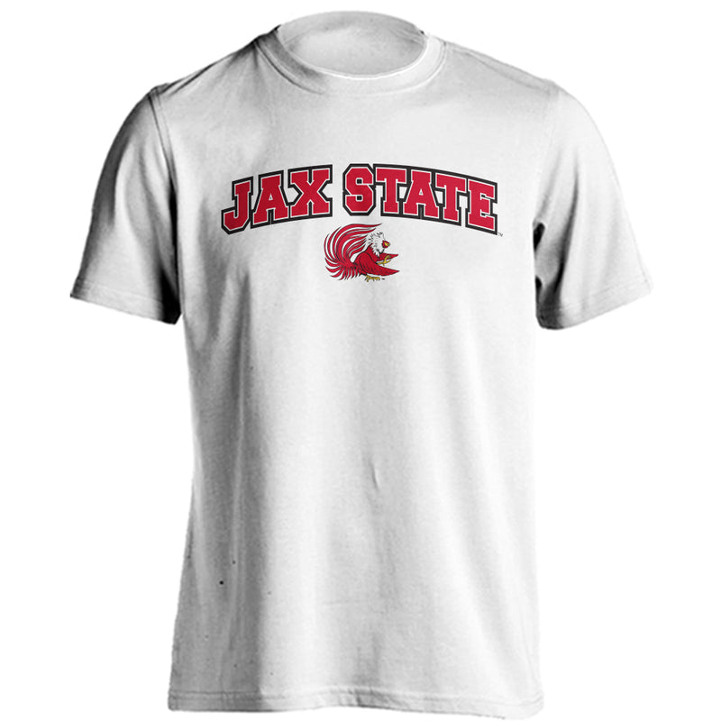 Jacksonville State University Gamecocks Arched Text With Logo Short Sleeve Tee