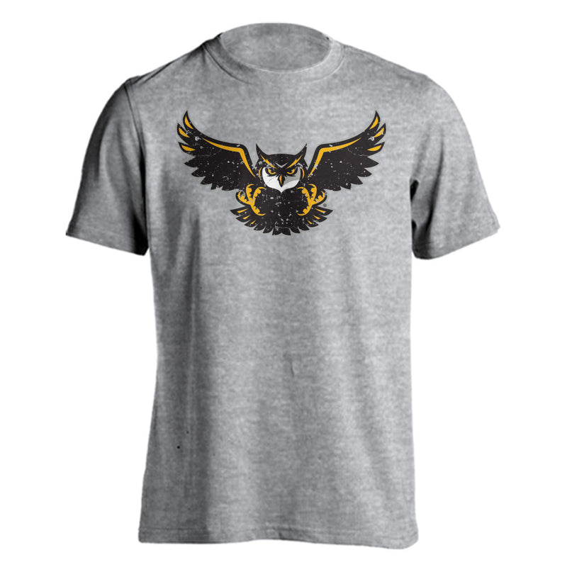 Kennesaw State University KSU Owls Distressed Mascot Logo Short Sleeve T-Shirt