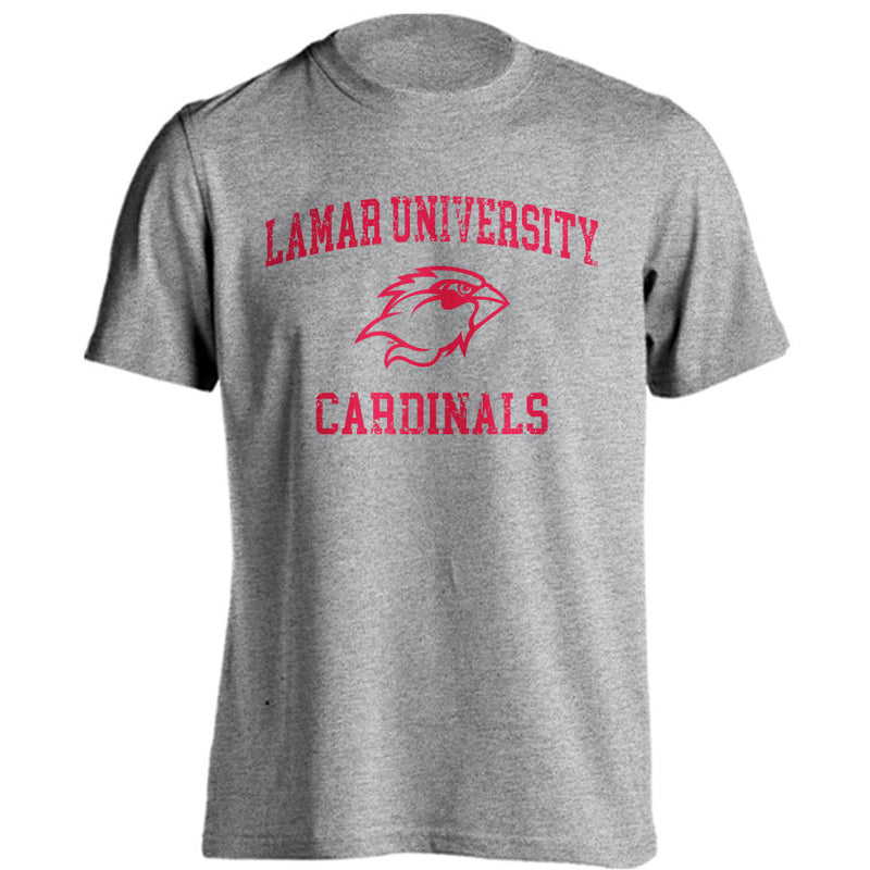 Lamar University Cardinals Distressed Retro Logo Short Sleeve T-Shirt Tee
