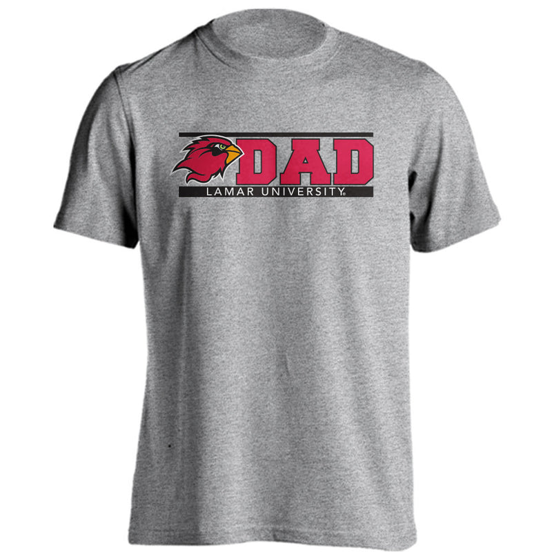 Lamar University Cardinals Dad Logo Short Sleeve T-Shirt Father Tee