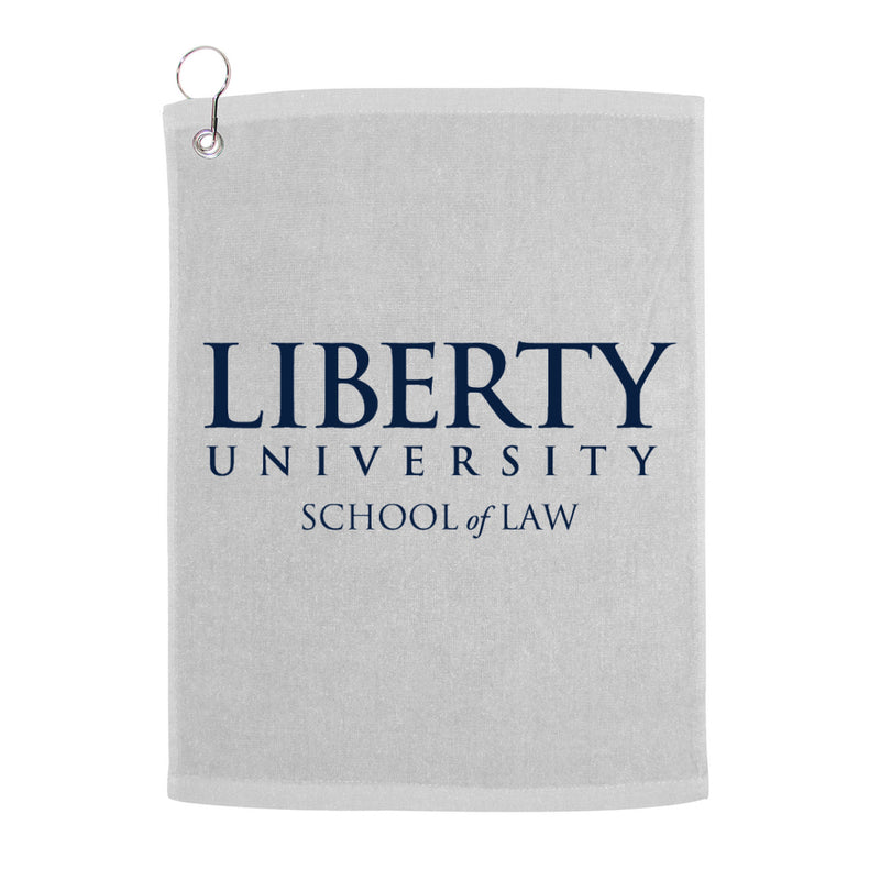 Liberty University School of Law Golf Towel With Logo and Text