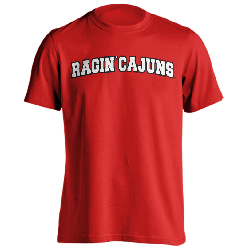 U of Louisiana at Lafayette Ragin' Cajuns Arched Text Short Sleeve T-Shirt