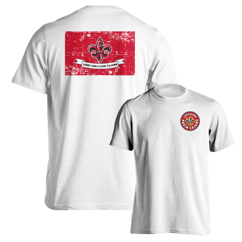 U of Louisiana at Lafayette Ragin' Cajuns Flag Logo Short Sleeve Tee