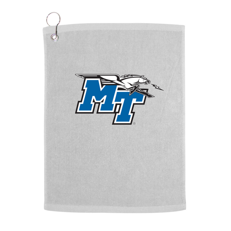 Middle Tennessee State University Blue Raiders Golf Towel With Logo and Text