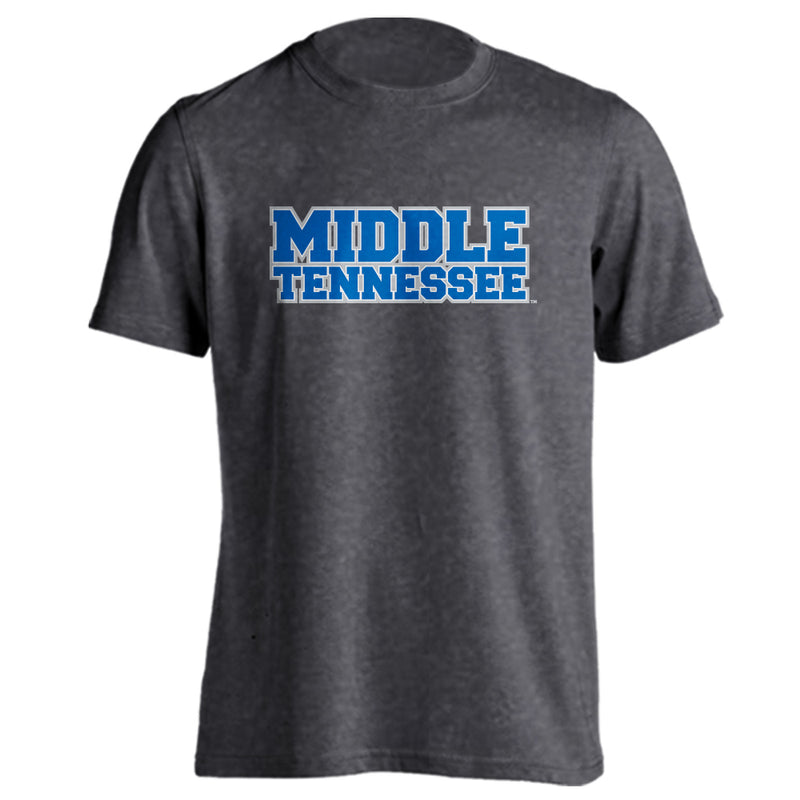 Middle Tennessee State University MTSU Blue Raiders Stacked MT Short Sleeve Tee
