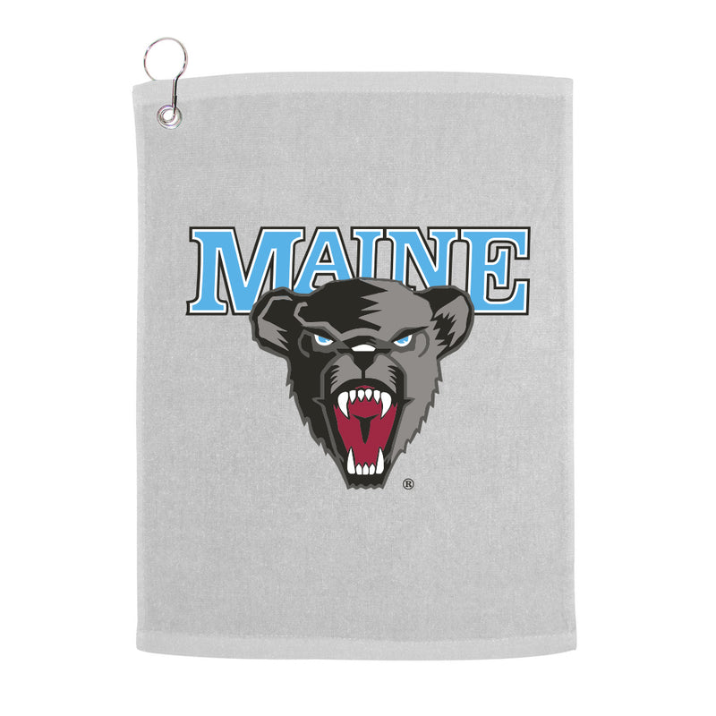 University of Maine UMaine Bears Golf Towel With Logo and Text