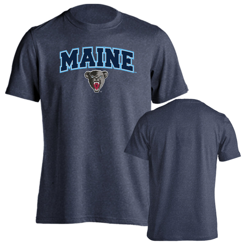 University of Maine UMaine Arched Text with Mascot Short Sleeve T-shirt Tee