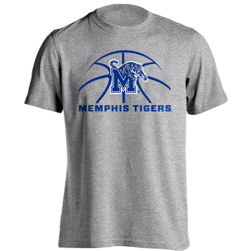 Memphis University Tigers Basketball Laces Logo Short Sleeve T-shirt Tee