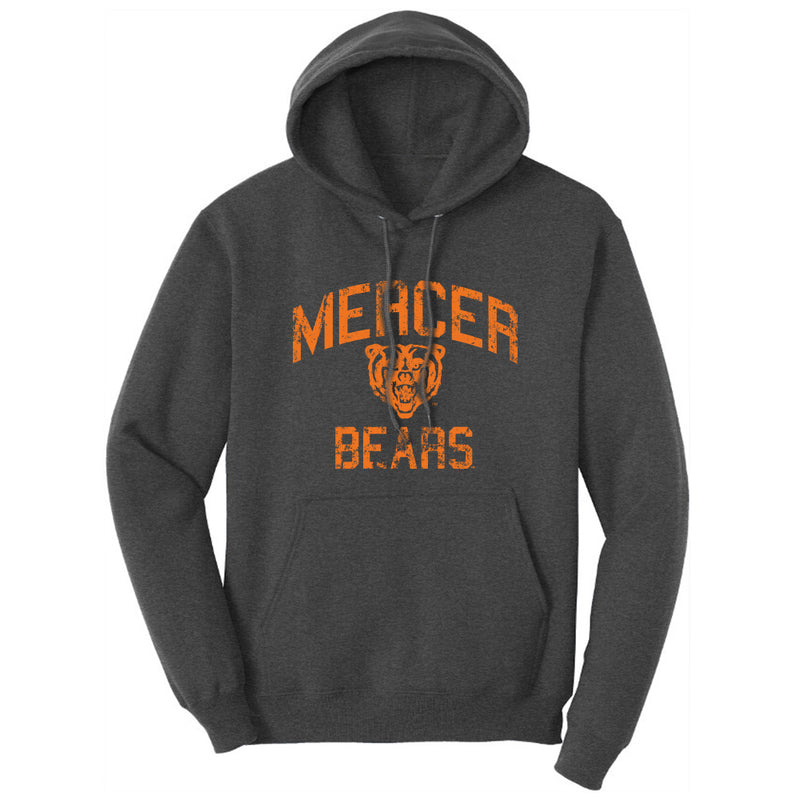 Mercer University Bears Retro Distressed Logo Long Sleeve Hoodie