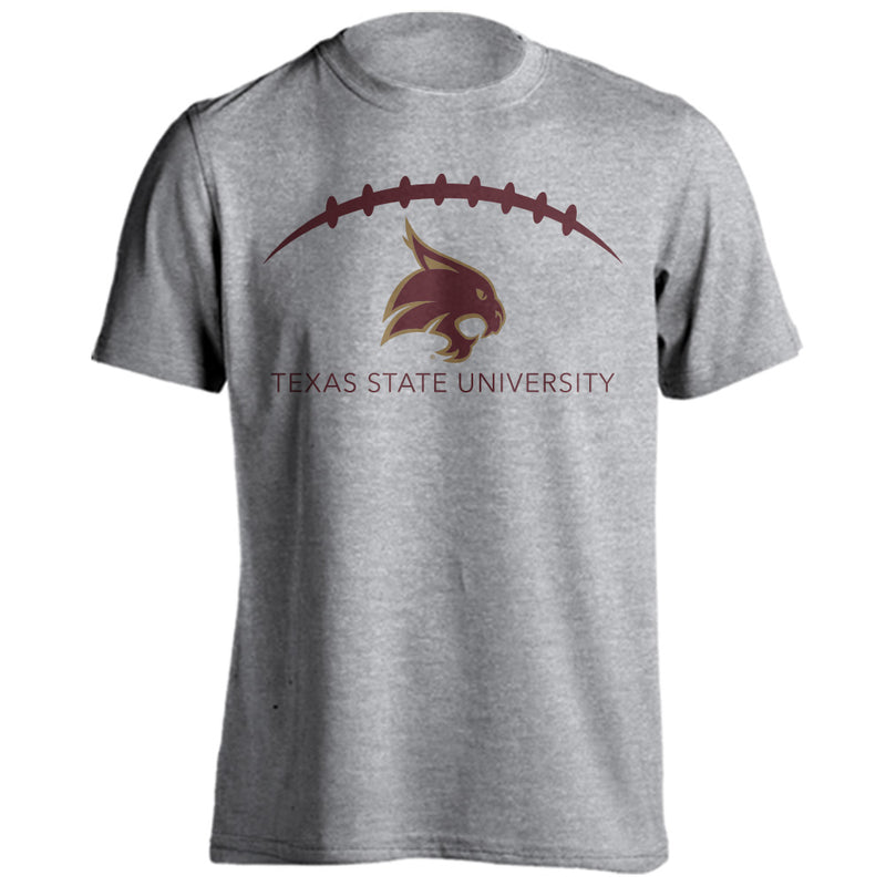 Texas State University Bobcats Football Laces Out Mascot Tee Short Sleeve TShirt
