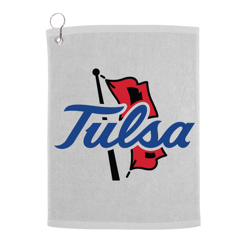 The University of Tulsa Golden Hurricane Golf Towel With Logo and Text