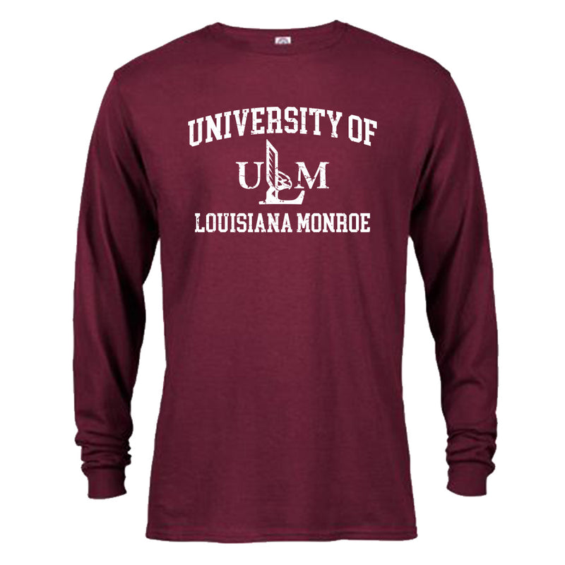 University of Louisiana at Monroe Warhawks Retro Distressed Long Sleeve Shirt