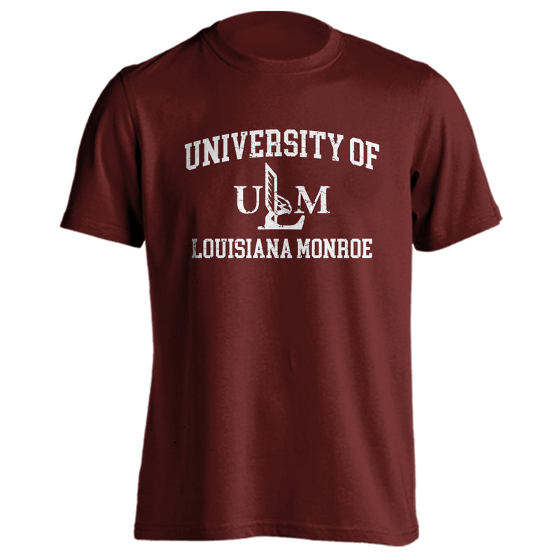 University of Louisiana at Monroe Warhawks ULM Tee Retro Distressed Logo T-Shirt