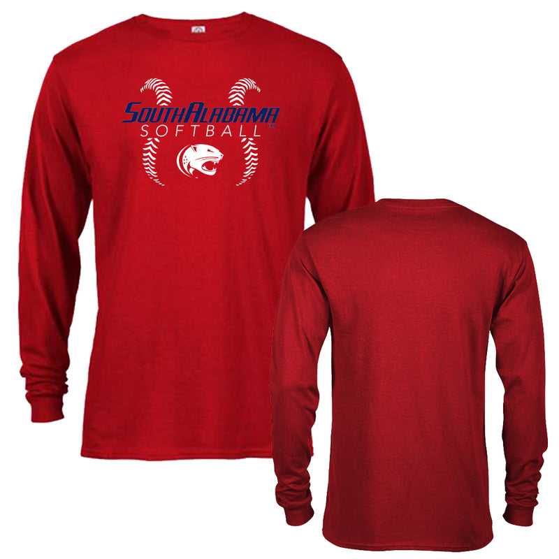 South Alabama Jaguars Softball Seams Long Sleeve T-Shirt