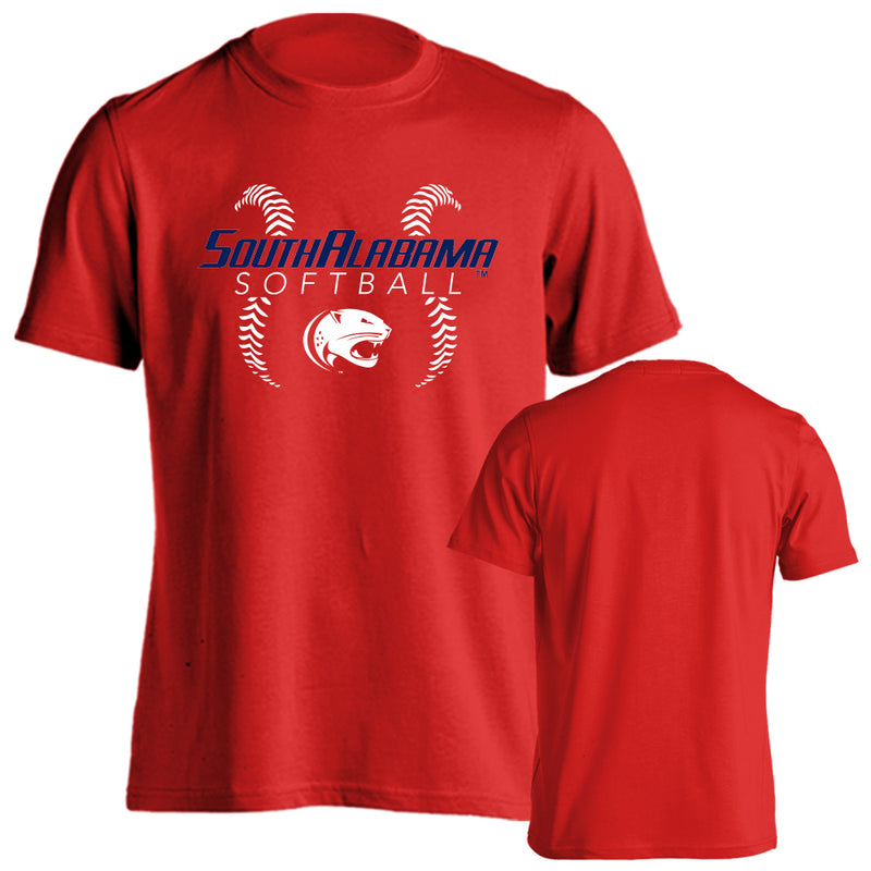 South Alabama Jaguars Softball Seams Short Sleeve T-Shirt
