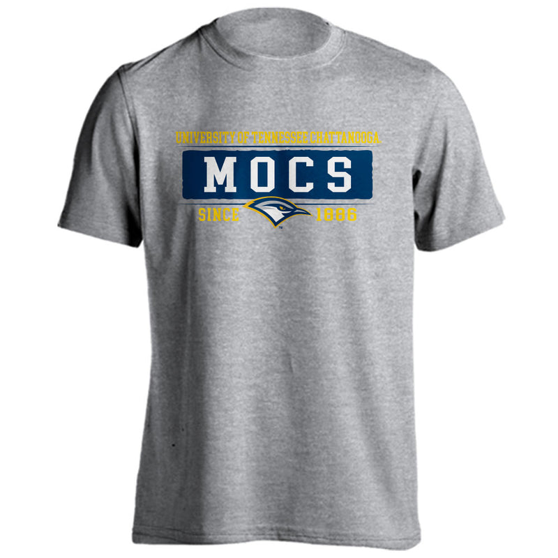 University Tennessee Chattanooga UTC Mocs Est 1886 Bar Mascot Short Sleeve Tee