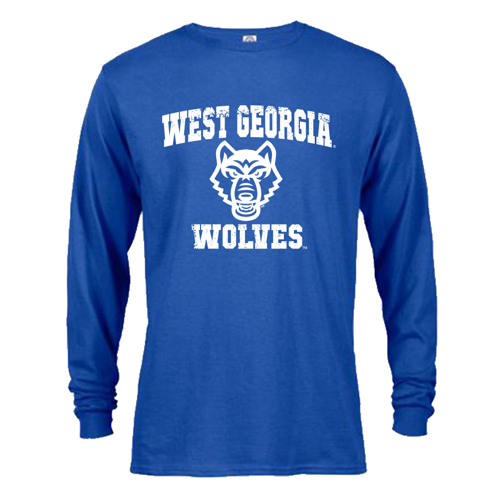University of West Georgia UWG Wolves Distressed Retro Logo Long Sleev ...