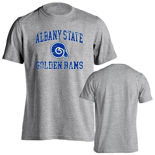 Albany State University Golden Rams Distressed Retro Logo Short Sleeve T-Shirt