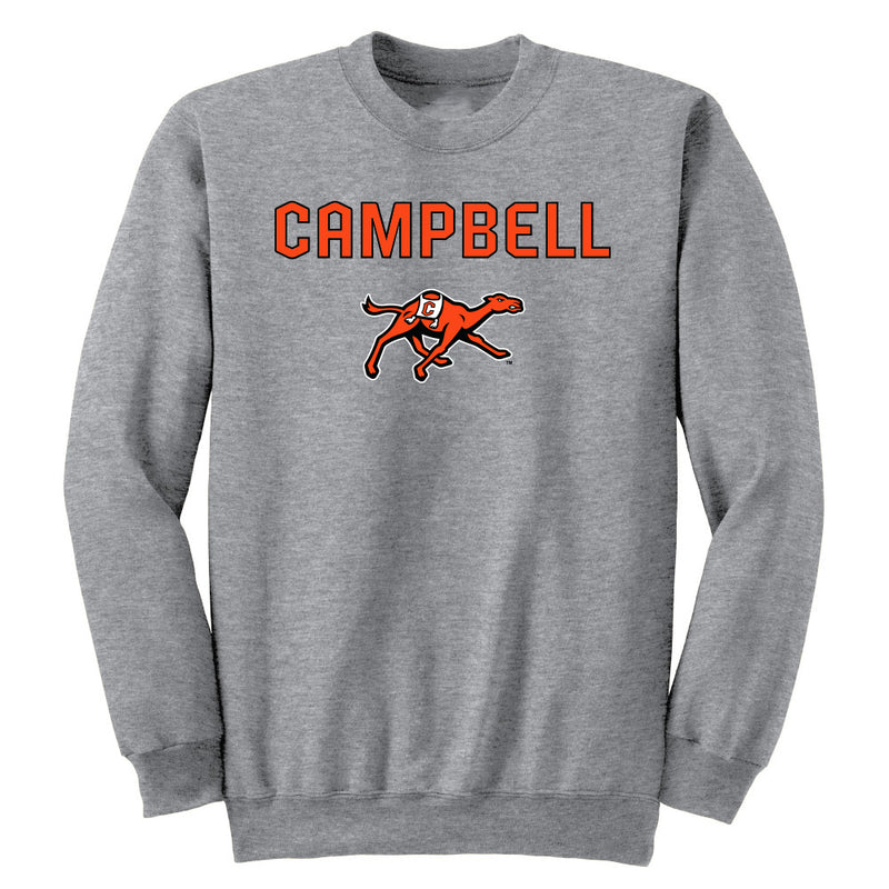 Campbell University Fighting Camels Adult Crewneck Sweatshirt Classic Text and Mascot