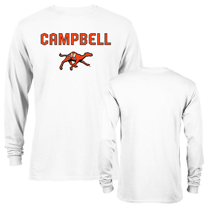 Campbell University Fighting Camels Classic School Name with Mascot Long Sleeve T-Shirt