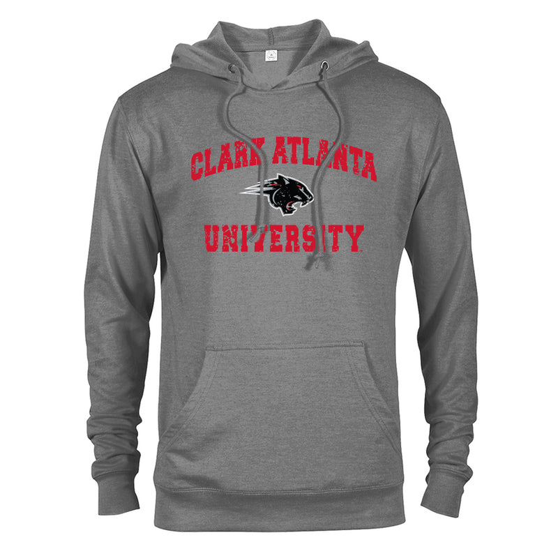 Clark Atlanta University Panthers Distressed Retro Logo Hooded Sweatshirt Hoodie