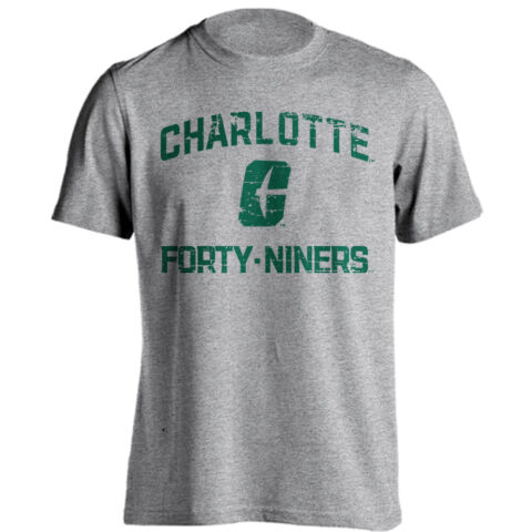 University of NC Charlotte 49ers Distressed Retro Logo Tee Short Sleeve T-Shirt