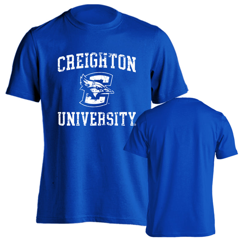 Creighton University Bluejays Distressed Retro Logo Short Sleeve T-Shirt