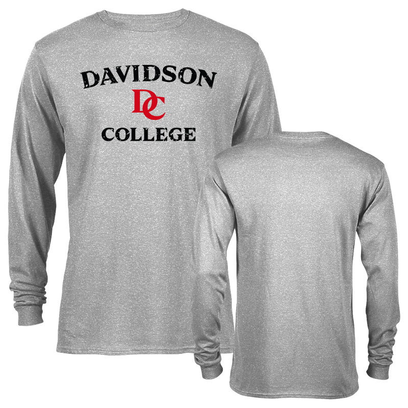 Davidson College Wildcats Retro Distressed School Logo Long Sleeve T-Shirt