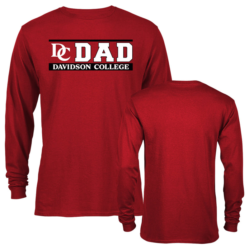 Davidson College Wildcats Dad Logo Tee Long Sleeve Father T-Shirt
