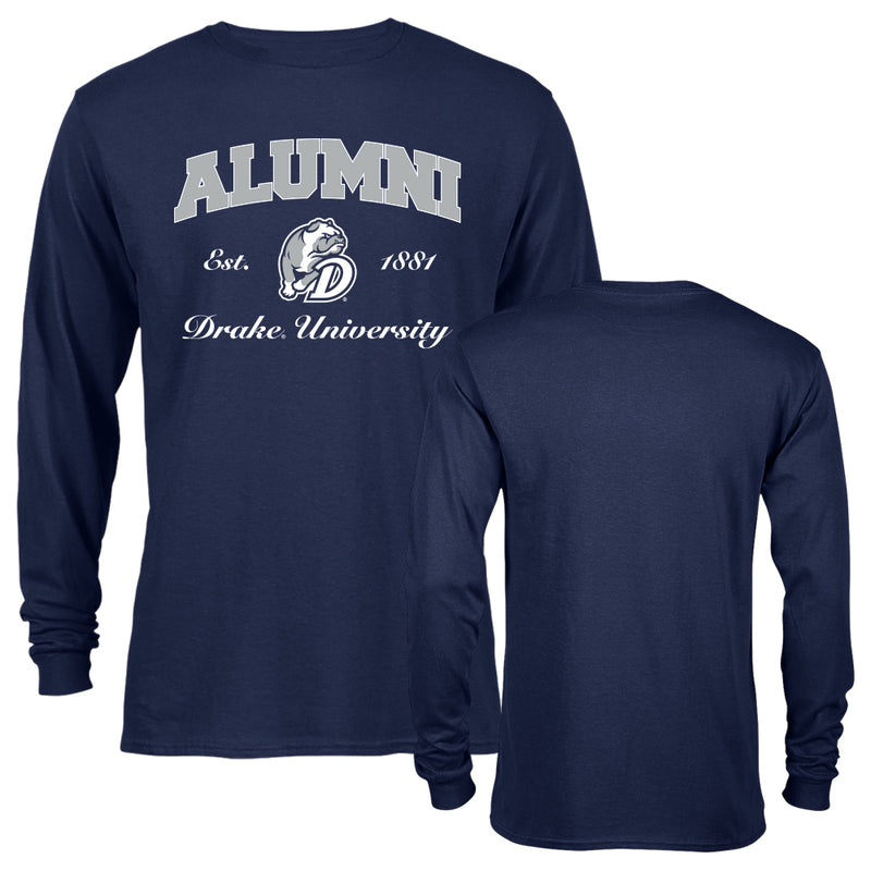Drake University Bulldogs Alumni Script Text Drake Bulldogs Long Sleeve T-Shirt
