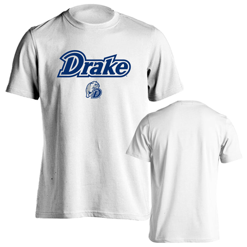 Drake University Bulldogs Arched Text with Mascot Short Sleeve T-shirt Tee